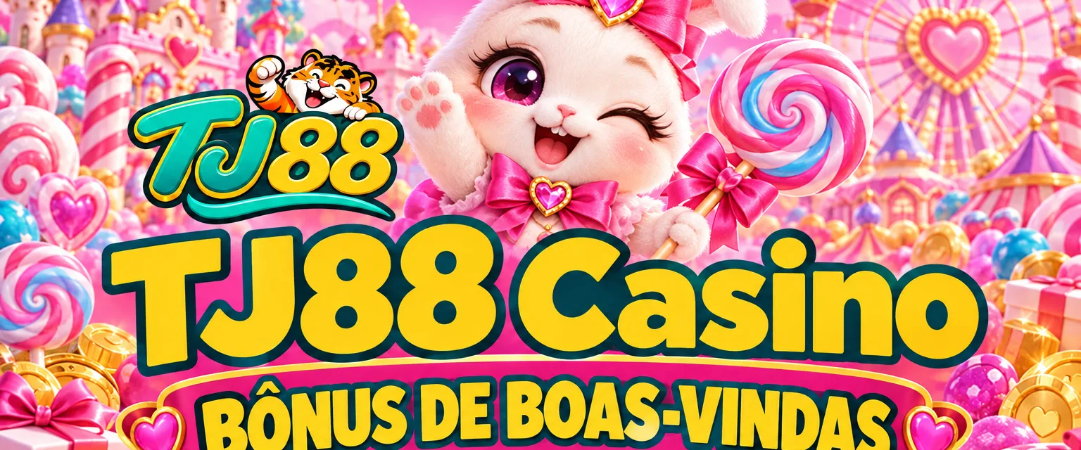 Banner do TJ88 Casino com bônus de boas-vindas, depósito mínimo de R$ 5 e saque mínimo de R$ 10 via Pix